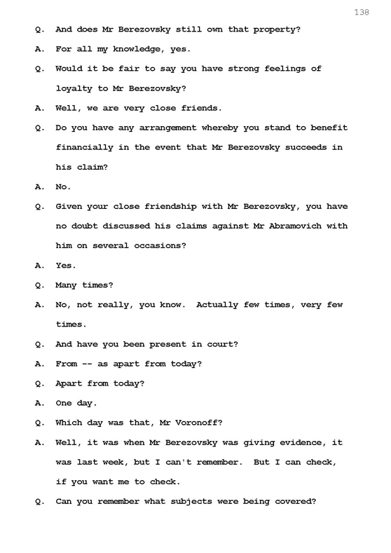 Стенограмма процесса "Березовский vs Абрамович" (19 октября 2011 года, день двенадцатый)