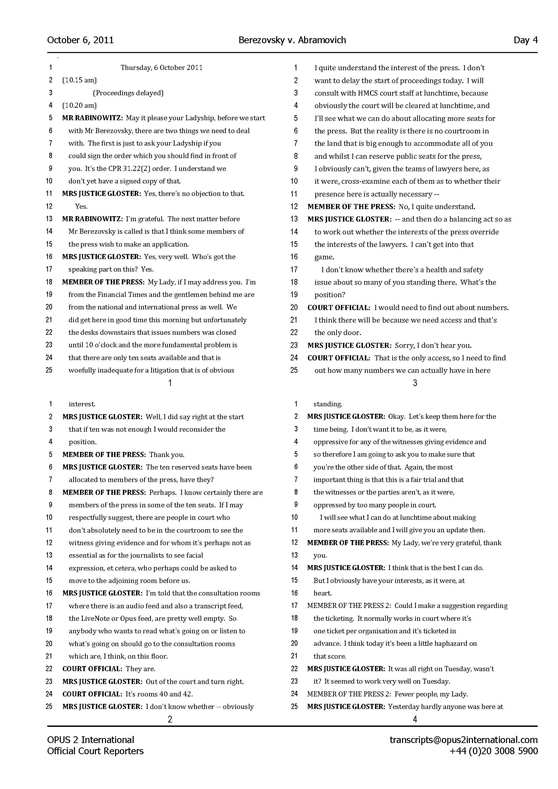 Стенограмма процесса "Березовский vs Абрамович" (6 октября 2011 года, день четвертый)