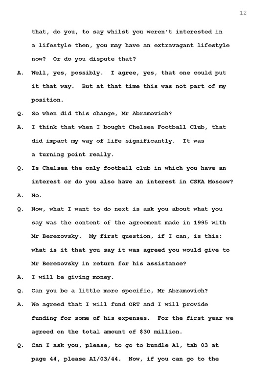 Стенограмма процесса "Березовский vs Абрамович" (1 ноября 2011 года, день семнадцатый)