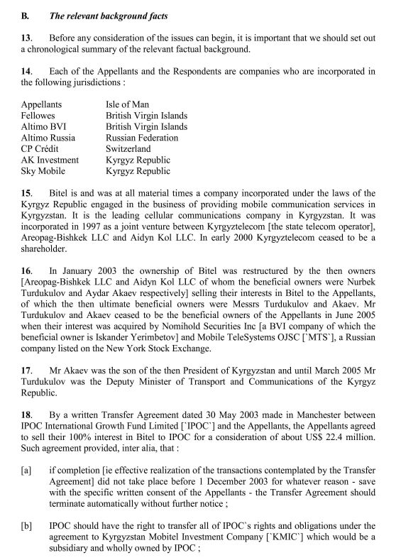 Kyrgyz Mobil Tel Ltd., et. al. v. OOO Altimo, et. al.