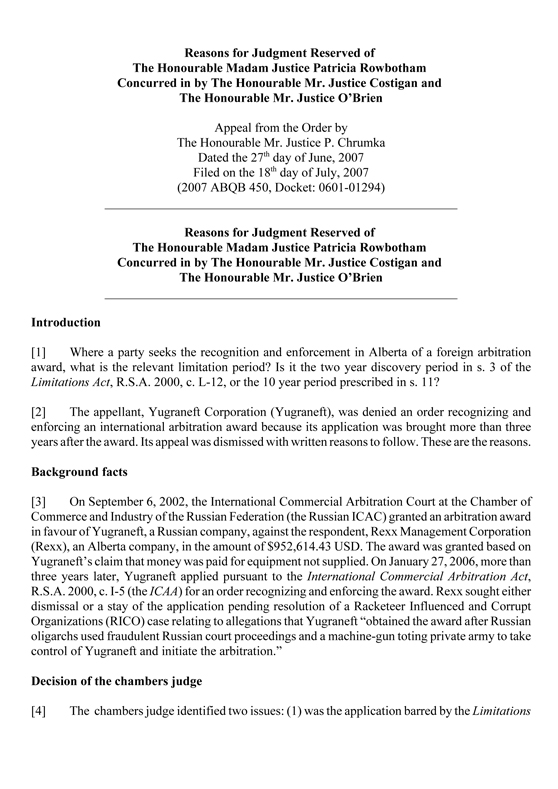 Yugraneft Corporation v. Rexx Management Corporation