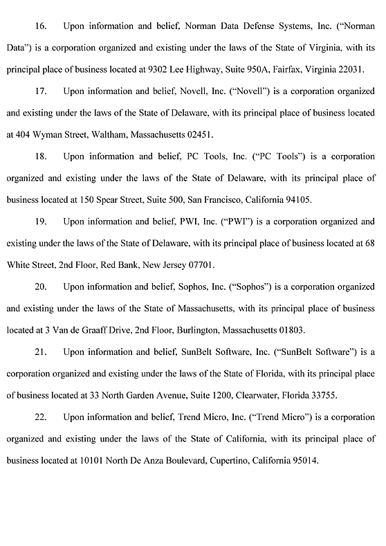 Information Protection and Authentication of Texas, LLC v. «Лаборатория Касперского» и др.