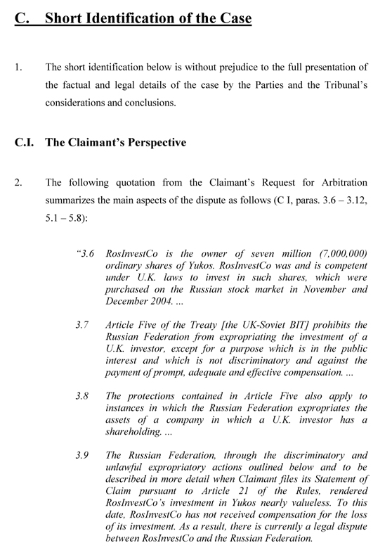 RosInvestCo UK Ltd. v. Российская федерация