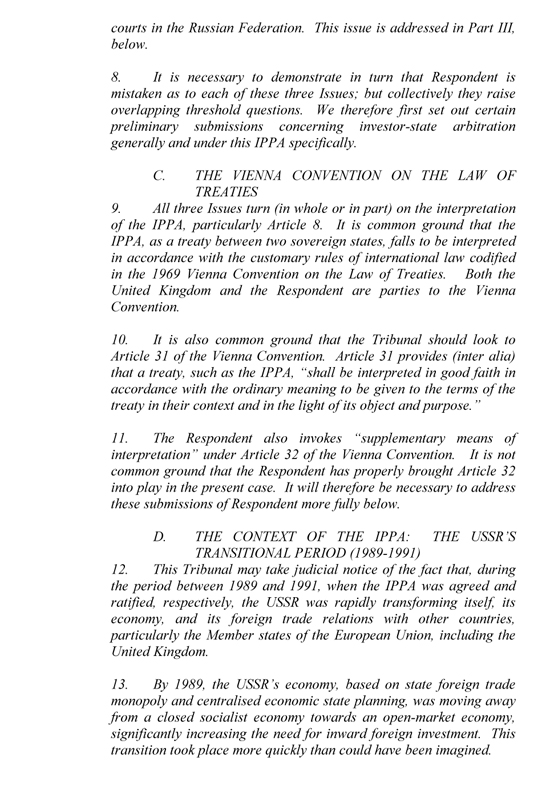 RosInvestCo UK Ltd. v. Российская федерация