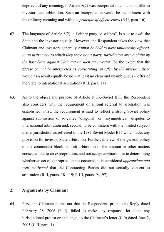 RosInvestCo UK Ltd. v. Российская федерация