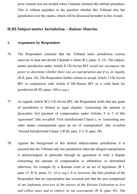 RosInvestCo UK Ltd. v. Российская федерация