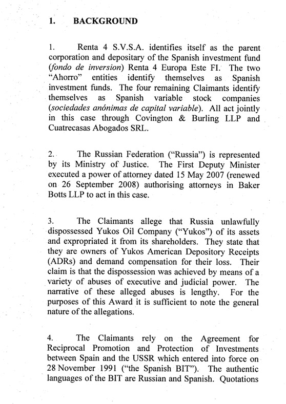 Renta 4 S.V.S.A et al. v. Российская Федерация