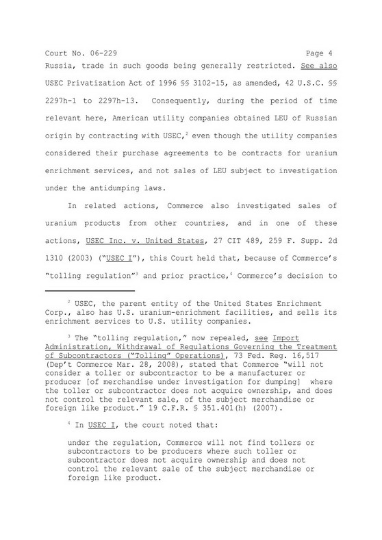 Ad Hoc Utilities Group v. USA, USEC Inc.