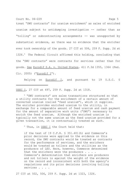 Ad Hoc Utilities Group v. USA, USEC Inc.