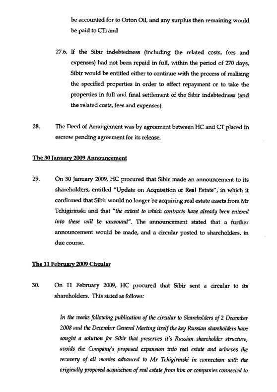 Sibir Energy Plc, Caraline Trading Ltd. v. Шалва Чигиринский, et. al.