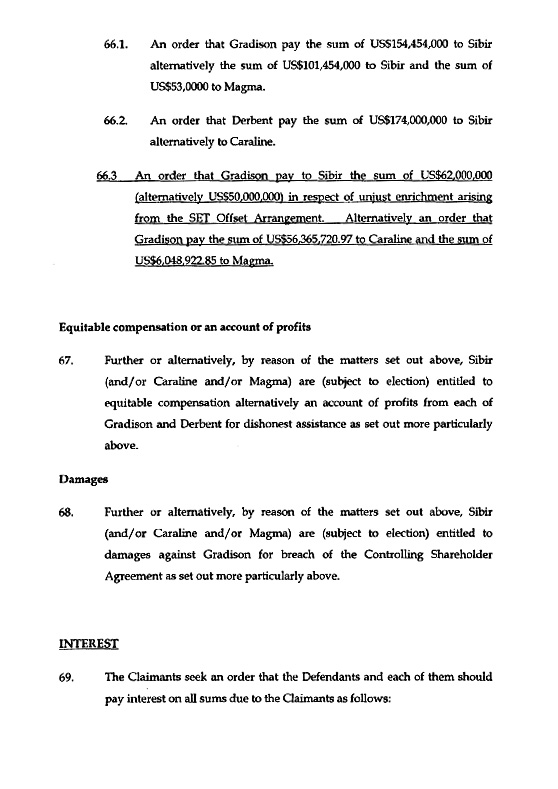 Sibir Energy Plc, Caraline Trading Ltd. v. Шалва Чигиринский, et. al.