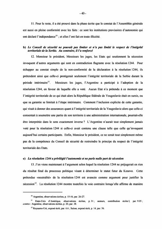 Стенограмма второго дня судебных слушаний по косовскому вопросу