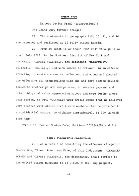 США v. Алексей Волынский, Александр Бобнев