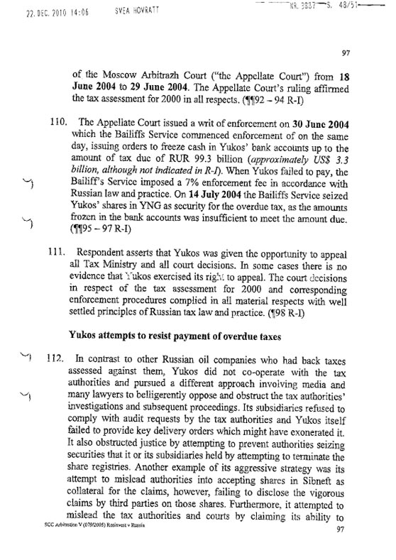 RosInvestCo UK Ltd. v. Российская федерация