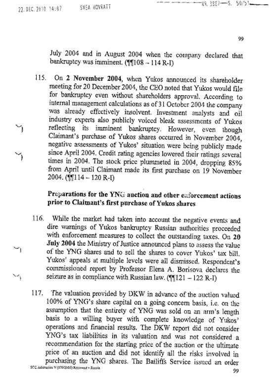 RosInvestCo UK Ltd. v. Российская федерация