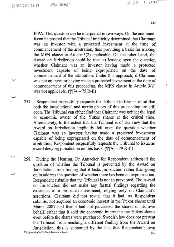 RosInvestCo UK Ltd. v. Российская федерация