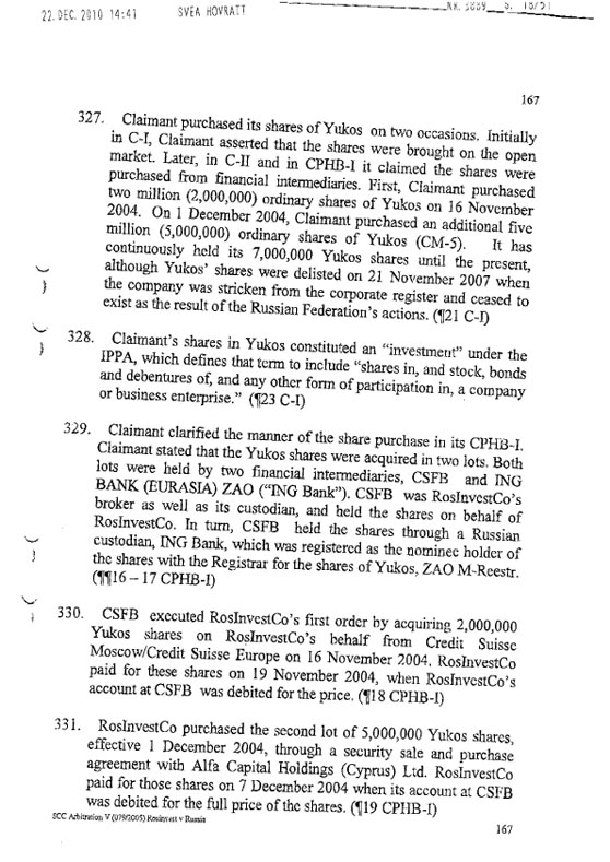 RosInvestCo UK Ltd. v. Российская федерация