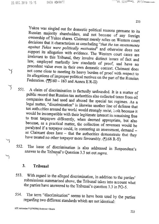 RosInvestCo UK Ltd. v. Российская федерация