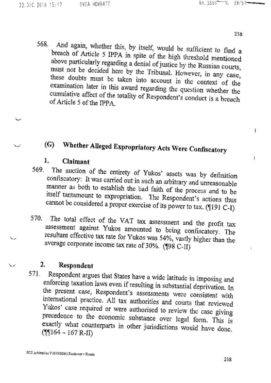 RosInvestCo UK Ltd. v. Российская федерация