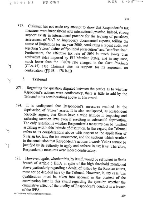 RosInvestCo UK Ltd. v. Российская федерация