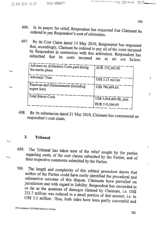 RosInvestCo UK Ltd. v. Российская федерация