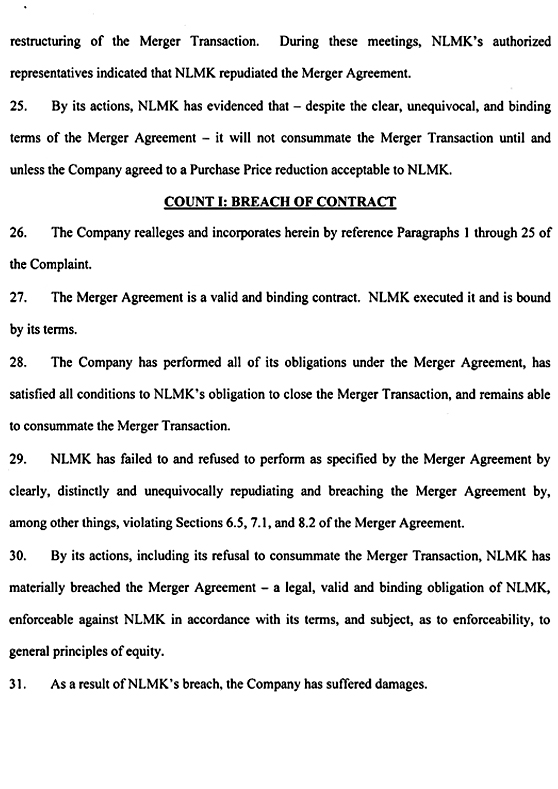 DBO Holdings, Inc. v. "Новолипецкий металлургический комбинат"