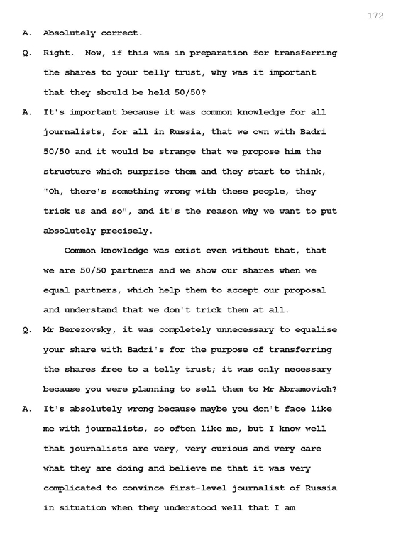 Стенограмма процесса "Березовский vs Абрамович" (10 октября 2011 года, день шестой)